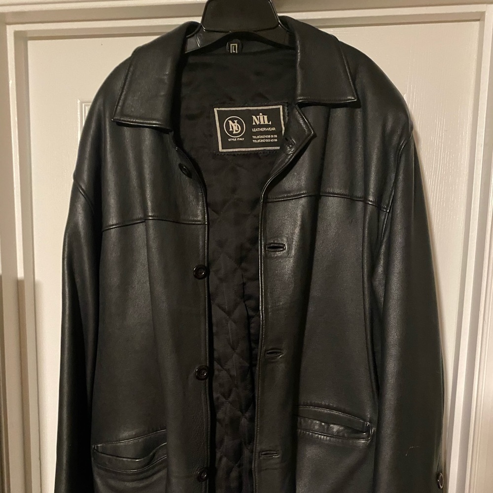 Black real leather jacket/coat